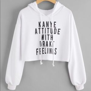 Cropped Graphic Hoodie